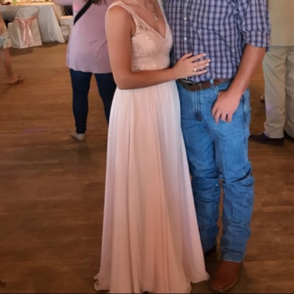 Baby pink/blush chiffon dress